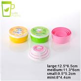Wholesale portable different capacity 4 pieces round plastic lunch box food container set