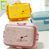 1500ml Romantic Plastic Bento Lunch Boxs Food Container Microwave Safe BPA Free Kids Sushi Box Recta
