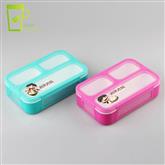 540ml food grade cute Eco Friendly custom printed bulk bento box purple 3 Compartment PP Plastic Kid