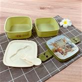 420ml Creative Cartoon Kitchen Dining Tool Food Container Kids Lunch Bento Box With 2 Food Divided L