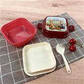 Small Size Plastic Bento Box Double Layer Microwave Kid Lunch Box Food Container Picnic Travel Fruit