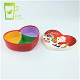 Christmas Decoration Heart Shape Candy Storage box Snack Container 3 Compartment Food Storage Boxes