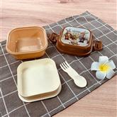 1-2 Layers Plastic Lunchbox Food Container Lovely Cartoon Mini Children School Bento Lunch Box