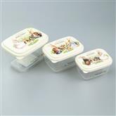 150ml 260ml 430ml 3 in 1 porttable rectangular small clear plastic food container storage set