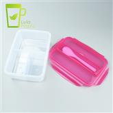 1500ml kids school bento 3 compartment lunch box design with spoon