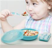 Lovely Monkey Baby Plate Set Bpa Free with Cutlery Set