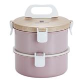 1600ml two layers 304 stainless steel bento lunch kids bpa free with wooden color lid