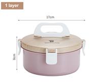 800ml single layer 304 stainless steel bento lunch box stainless steel leakproof with wooden color l