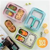 Stainless Steel Leakproof Bento lunch Box with 3 Compartments Food Snack Container