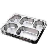 rectangular 304 stainless steel divided food tray five compartments tiffin stainless steel food plat