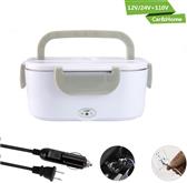 53oz Food Warmer Heater 1.5L 2 Compartments 110V 12V Stainless Steel Portable Electric Lunch Box