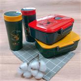 1450ML Kids Dishwasher Microwave Safe Plastic Bento Lunch Box Set With Water Bottle